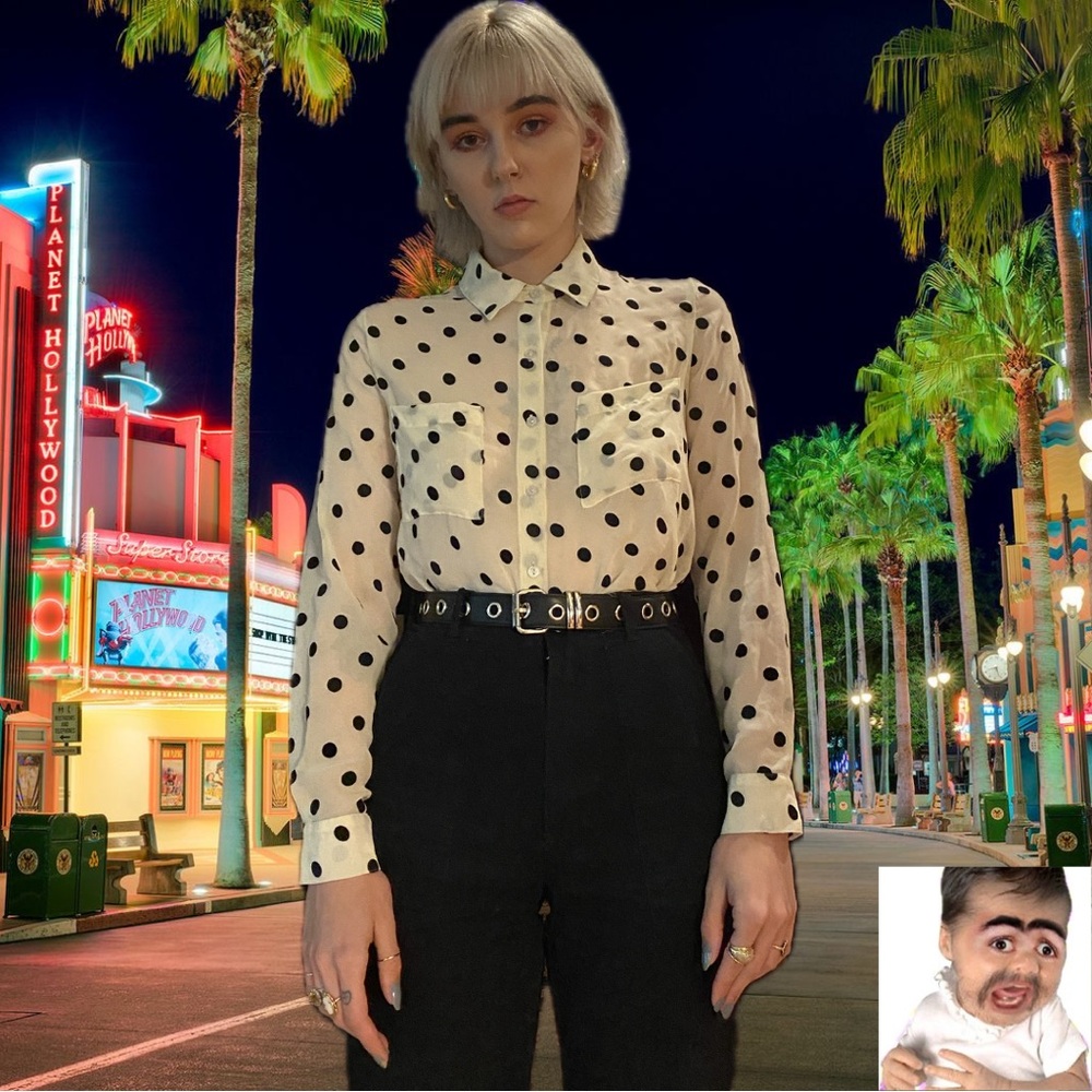 Cute sheer polka dot blouse